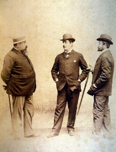 Giacomo Puccini with His Librettists, Giuseppe Giacosa and Luigi Ilica by Unknown